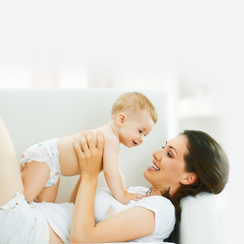 cute baby and mom